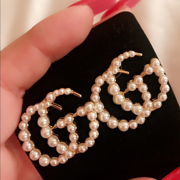 pearl gg earrings